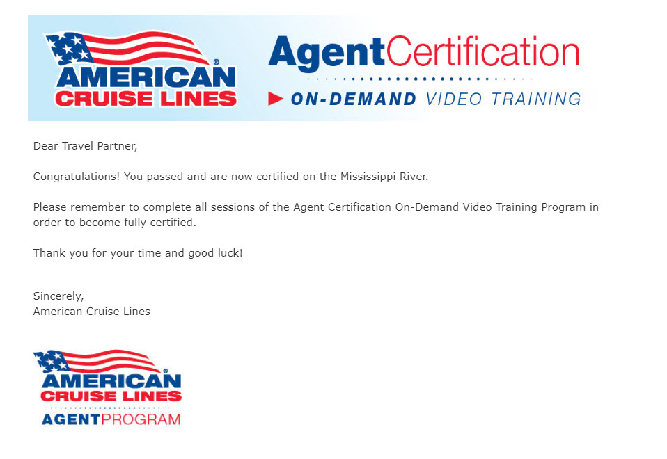 american cruise lines training